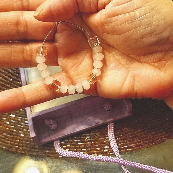 Prom Dance Delight Blush  Swarovski Crystal Hand-made Earring Hoops. Sterling - Picture 5 of 5